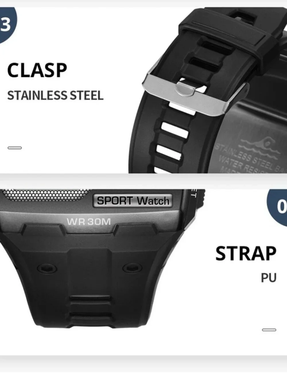 Men Waterproof Wrist Watch Sports Watch Digital Large LED Screen Watch Xmas Gift